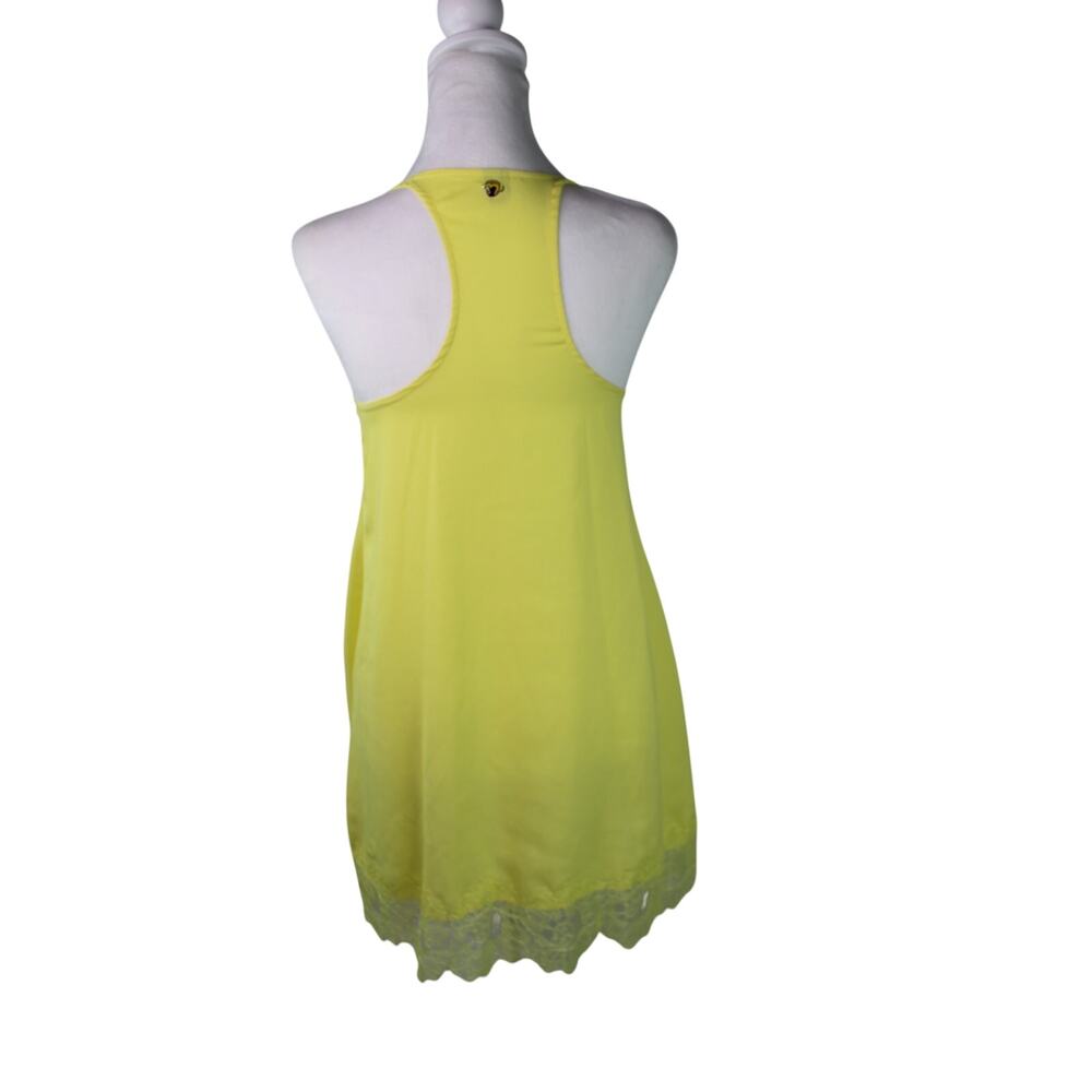 Farm Rio racerback slip dress lace trim yellow lightweight mini Small tropical - Picture 3 of 7